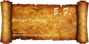 Bolyo Fulvia névjegykártya
